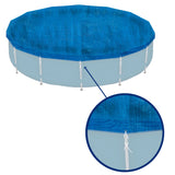 Poolabdeckung rund für Frame Pool D-366cm - mit Fixierseilen - 110g/qm PE - Wasserdicht - UV-stabil Poolabdeckplane Stahlrahmenpool Cover Swimmingpool Familienpool Poolzubehör Planschbecken