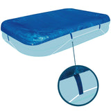 Poolabdeckung rechteckig für Family Pool 262x175cm - mit Fixierseil - 110g/qm PE - Wasserdicht - UV-stabil Poolabdeckplane - aufblasbar Abdeckung Swimmingpool Poolzubehör Planschbecken