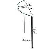 Pflanzenstütze Staudenstütze halbrund - Ø38 cm - 70 cm hoch aus 4mm kunststoffummantelten Draht - Für den Garten - Metal - Buschstütze - Staudenstütze - Pflanzbogen Staudenhalter Rankhilfe Pflanzenring
