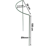 Pflanzenstütze Staudenstütze halbrund - Ø 38 cm - 100 cm hoch aus 4mm kunststoffummantelten Draht - Für den Garten - Metal - Buschstütze - Staudenstütze - Pflanzbogen Staudenhalter Rankhilfe Pflanzenring