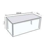 Schutzhülle für rechteckigen Gartentisch - 170 x 100 x 71 - schwarz - 600D Polyester wasserdicht - Abdeckung Tisch