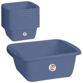 12x Schüssel 17 Liter rechteckig 45x35x18 cm Blau - Haushaltsschüssel Waschschüssel Universal Küchenschüssel Spülschüssel Kunststoff Fußbad Pflege - nestbar