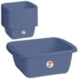 12x Schüssel 17 Liter rechteckig 45x35x18 cm Blau - Haushaltsschüssel Waschschüssel Universal Küchenschüssel Spülschüssel Kunststoff Fußbad Pflege - nestbar