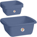 4x Schüssel 17 Liter rechteckig 45x35x18 cm Blau - Haushaltsschüssel Waschschüssel Universal Küchenschüssel Spülschüssel Kunststoff Fußbad Pflege - nestbar
