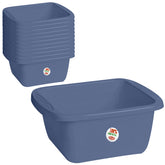 12x Schüssel 10 Liter rechteckig 39x35x15 cm Blau - Haushaltsschüssel Waschschüssel Universal Küchenschüssel Spülschüssel Kunststoff Fußbad Pflege Camping - nestbar