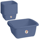 12x Schüssel 10 Liter rechteckig 39x35x15 cm Blau - Haushaltsschüssel Waschschüssel Universal Küchenschüssel Spülschüssel Kunststoff Fußbad Pflege Camping - nestbar