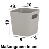 Ordnungsbox - 10x10x10 cm - TAUPE Lederoptik - Ordnungskorb Regalorganizer Wandregal