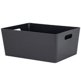 Ordnungsbox - ANTHRAZIT Lederoptik - DINA4 - 35x26x15cm - 11.5 Liter - Ordnungskorb - Schubladenorganizer - Organizerbox Ordnungssystem Aufbewahrung