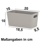 Ordnungsbox - 20x10x10 cm - TAUPE Lederoptik - Ordnungskorb - Regalorganizer Wandregal