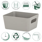 Ordnungsbox - TAUPE - Lederoptik - 12,5x10x6cm - 600ml - Schubladenorganizer Ordnungskorb Organizerbox - Ordnungssystem