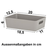 Ordnungsbox - TAUPE Lederoptik - 20x12,5x6cm - 1,2 Liter - Ordnungskorb - Schubladenorganizer Organizerbox Ordnungssystem