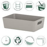 Ordnungsbox - TAUPE Lederoptik - 20x12,5x6cm - 1,2 Liter - Ordnungskorb - Schubladenorganizer Organizerbox Ordnungssystem