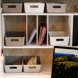 Ordnungsbox - TAUPE Lederoptik - 20x12,5x6cm - 1,2 Liter - Ordnungskorb - Schubladenorganizer Organizerbox Ordnungssystem