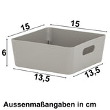 Ordnungsbox - TAUPE Lederoptik - 15x15x6 cm - 1 Liter - Ordnungskorb - Regalorganizer Ordnungskorb - Organizerbox - Ordnungssystem