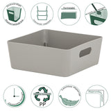 Ordnungsbox - TAUPE Lederoptik - 15x15x6 cm - 1 Liter - Ordnungskorb - Regalorganizer Ordnungskorb - Organizerbox - Ordnungssystem