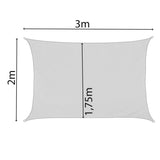 Sonnensegel 2x3 rechteckig - sandfarben - Sonnenschutz wasserabweisend - UV-Schutz Garten Terasse Camping