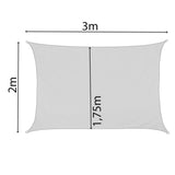Sonnensegel 2x3 rechteckig - sandfarben - Sonnenschutz atmungsaktiv - UV-Schutz Garten Terasse Camping