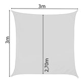 Sonnensegel 3x3 quadratisch - sandfarben - Sonnenschutz wasserabweisend - UV-Schutz Garten Terasse Camping