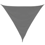Sonnensegel 3 m dreieckig - grau - Sonnenschutz wasserabweisend - UV-Schutz Garten Terasse Camping