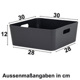 Ordnungsbox - Lederoptik - 30x30x12 cm - Ordnungskorb - Regalorganizer Wandregal