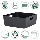 Ordnungsbox - Lederoptik - 30x30x12 cm - Ordnungskorb - Regalorganizer Wandregal