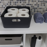 Ordnungsbox - Lederoptik - 30x30x12 cm - Ordnungskorb - Regalorganizer Wandregal