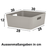 Ordnungsbox - TAUPE - 30x30x12 cm - Ordnungskorb - Regalorganizer - Wandregal