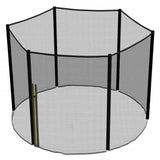 Trampolin Außen-Sicherheitsnetz für 8-Stangen-Trampoline OHNE STANGEN - mit Reißverschlußöffnung am Pfosten - schwarz - Ersatzteil