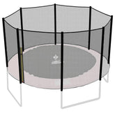 Trampolin Außen-Sicherheitsnetz für 8-Stangen-Trampoline OHNE STANGEN - mit Reißverschlußöffnung am Pfosten - schwarz - Ersatzteil
