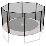 Trampolin Außen-Sicherheitsnetz für 8-Stangen-Trampoline OHNE STANGEN - mit Reißverschlußöffnung am Pfosten - schwarz - Ersatzteil