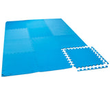 Poolunterlegmatte blau 50x5x0,5 cm - mit Rand EVA - Stecksystem Puzzelmatte Fitness Sportmatte Trainingsmatte
