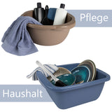 2x Schüssel 14 Liter rund D-40x18 cm Blau - Haushaltsschüssel Waschschüssel Universal Küchenschüssel Spülschüssel Kunststoff Fußbad Pflege - nestbar