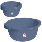 4x Schüssel 14 Liter rund D-40x18 cm Blau - Universal Haushaltsschüssel Waschschüssel Küchenschüssel Spülschüssel Kunststoff Fußbad Pflege - nestbar