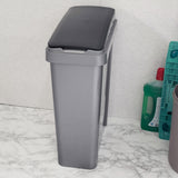 25 Liter Mülltonne Hellgrau Recyclingtonne 20x40x50cm mit abnehmbarem Klappdeckel - Schmal Küche Mistkübel Trash Bin Groß Küchenabfalleimer Papiermülleimer