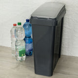 25 Liter Mülltonne Dunkel-Grau Recyclingtonne 20x40x50cm mit abnehmbarem Klappdeckel - Schmal Küche Mistkübel Trash Bin Groß Küchenabfalleimer Papiermülleimer