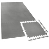 Bodenmatte Grau 50x50x0,5 cm - mit Rand - EVA - Poolmatte Pool Unterlage Fitness Sportmatte