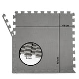 Bodenmatte Grau 50x50x0,5 cm - mit Rand - EVA - Poolmatte Pool Unterlage Fitness Sportmatte