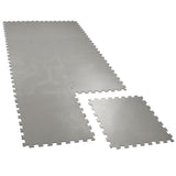 Bodenmatte Grau 50x50x0,5 cm - mit Rand - EVA - Poolmatte Pool Unterlage Fitness Sportmatte