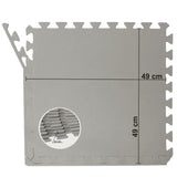 Bodenmatte Grau 50x50x0,5 cm - mit Rand - EVA - Poolmatte Pool Unterlage Fitness Sportmatte