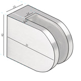 4x Edelstahl Glashalter halbrund für 6 mm Glas - Glasklemme flach für gerade Flächen Geländer Sicherung