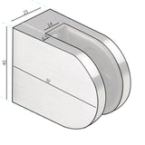 16x Edelstahl Glashalter halbrund für 8 mm Glas - Glasklemme flach für gerade Flächen Geländer Sicherung