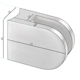 Edelstahl Glashalter halbrund für 6 mm Glas - Glasklemme rund für Rundrohre Geländer Sicherung