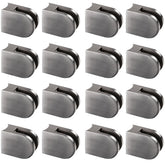 16x Edelstahl Glashalter halbrund für 6 mm Glas - Glasklemme rund für Rundrohre Geländer Sicherung