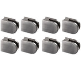 8x Edelstahl Glashalter halbrund für 6 mm Glas - Glasklemme rund für Rundrohre Geländer Sicherung
