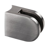 Edelstahl Glashalter halbrund für 8 mm Glas - Glasklemme rund für Rundrohre Geländer Sicherung