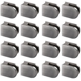 16x Edelstahl Glashalter halbrund für 10 mm Glas - Glasklemme rund für Rundrohre Geländer Sicherung