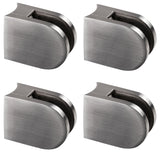 4x Edelstahl Glashalter halbrund für 10 mm Glas - Glasklemme rund für Rundrohre Geländer Sicherung