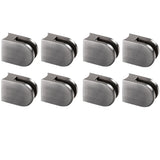 8x Edelstahl Glashalter halbrund für 10 mm Glas - Glasklemme rund für Rundrohre Geländer Sicherung