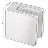 8x Edelstahl Glashalter eckig für 6 mm Glas - Glasklemme flach für gerade Flächen Geländer Sicherung