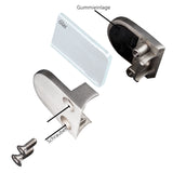 16x Edelstahl Glashalter eckig für 8 mm Glas - Glasklemme flach für gerade Flächen Geländer Sicherung